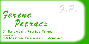 ferenc petracs business card